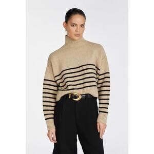 $140 DISSH Cleo Oat/Black Stripe Wool Jumper Sweater - M